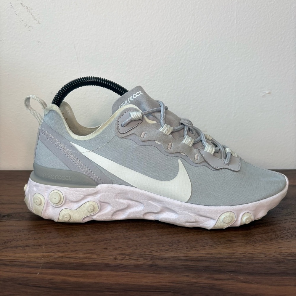 Nike React Element 55 Wolf Grey Ghost White Shoes BQ2728-005 Womens Size 9